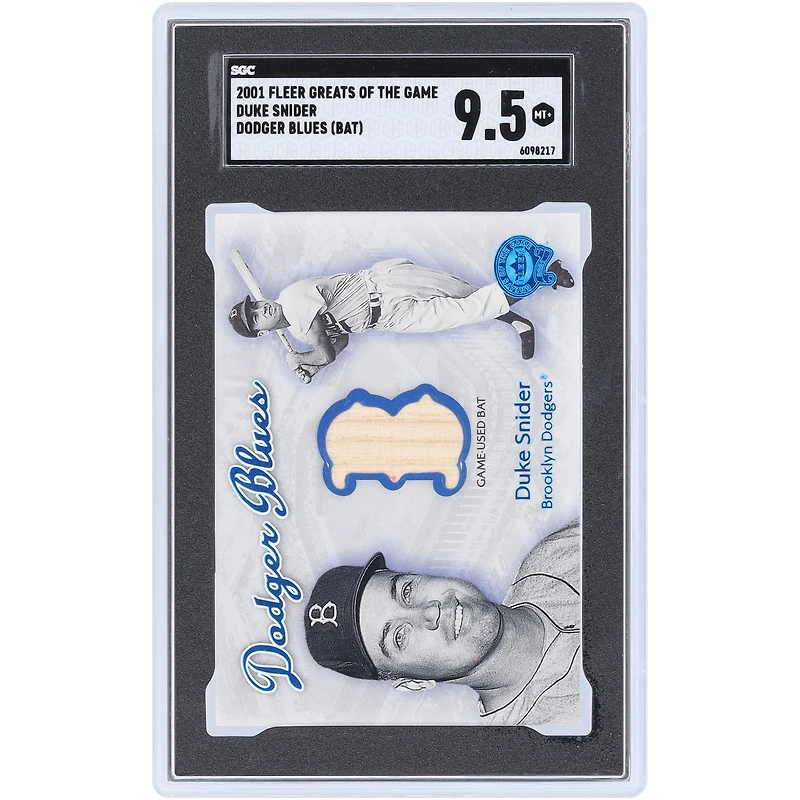 Duke Snider Brooklyn Dodgers 2001 Fleer Greats Of The Game Game Used Bat Relic #NNO SGC Authenticated 9.5 Card