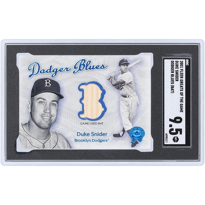 Duke Snider Brooklyn Dodgers 2001 Fleer Greats Of The Game Game Used Bat Relic #NNO SGC Authenticated 9.5 Card