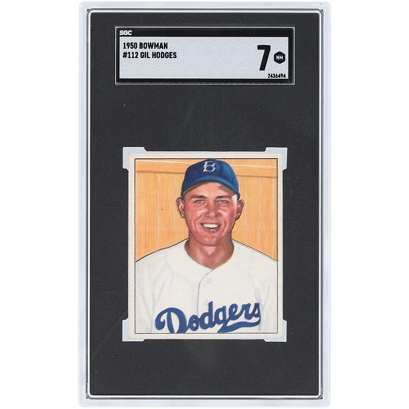 Gil Hodges Brooklyn Dodgers 1950 Bowman #112 SGC Carte authentifiée 7