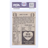 Jim Gilliam Brooklyn Dodgers 1954 Red Heart #NNO PSA Authenticated 8 Card