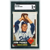 Johnny Podres Brooklyn Dodgers 1953 Topps #263 SGC Authenticated 1 Rookie Card