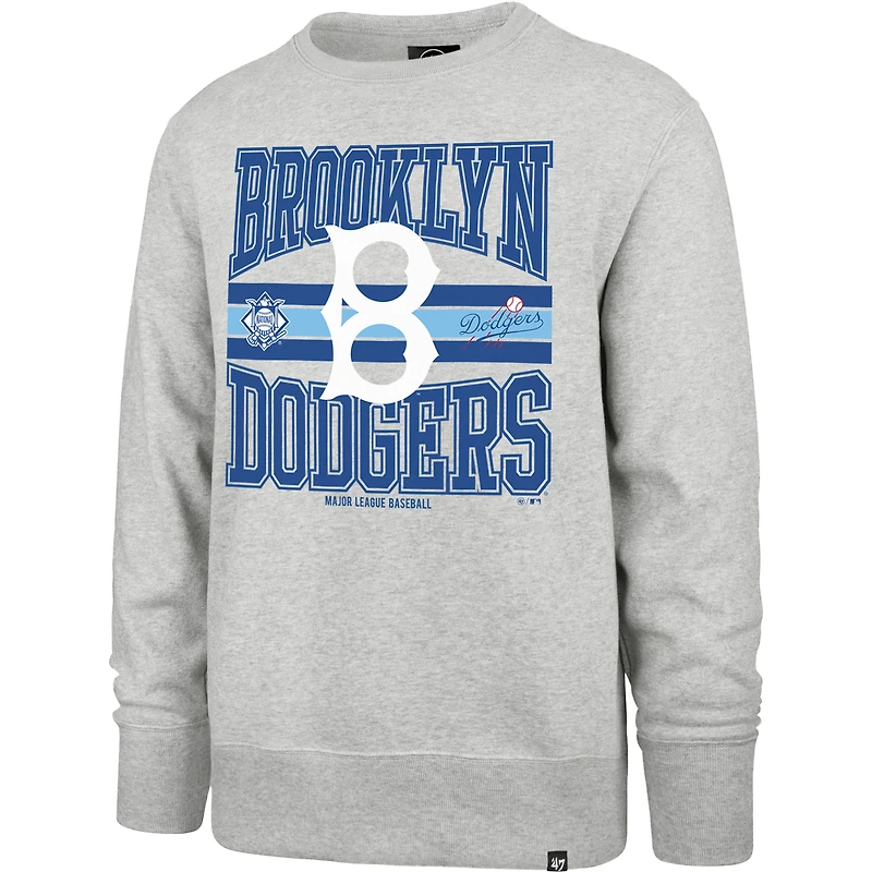 Sweat-shirt à capuche gris pour homme '47 Brooklyn Dodgers Cooperstown Collection Letters Headline