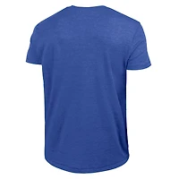 Men's Champion  Royal Brooklyn Dodgers Cooperstown Wordmark Lockup Tri-Blend T-Shirt