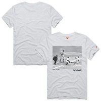 Men's Homage Jackie Robinson Ash Brooklyn Dodgers Cooperstown Collection Pay Player Graphic Tri-Blend T-Shirt