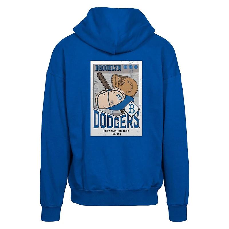 Men's Levelwear Royal Brooklyn Dodgers Uphill City Core Logo Cooperstown Collection Full-Zip Hoodie