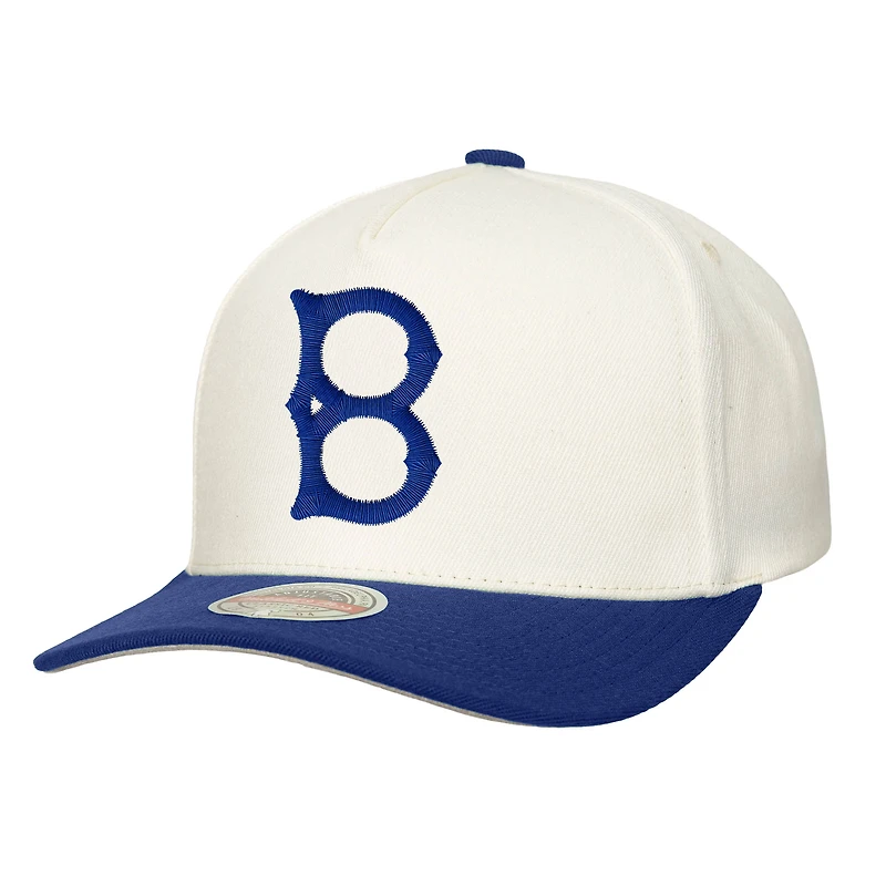 Casquette Mitchell & Ness crème Brooklyn Dodgers Coop Stretch-Snapback pour homme