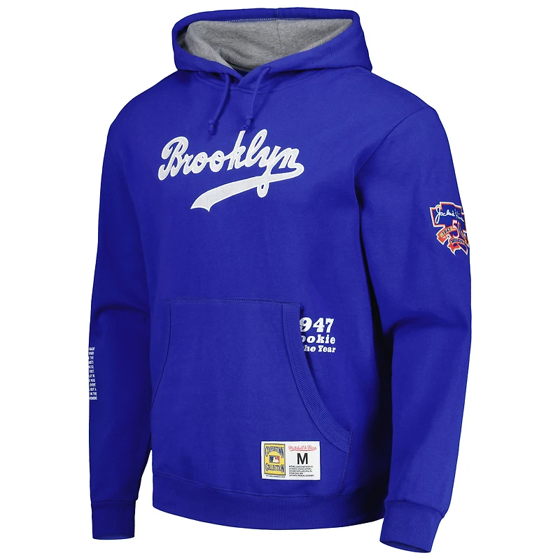 Men's Mitchell & Ness Jackie Robinson Royal Brooklyn Dodgers Cooperstown Collection Legends Fleece Pullover Hoodie