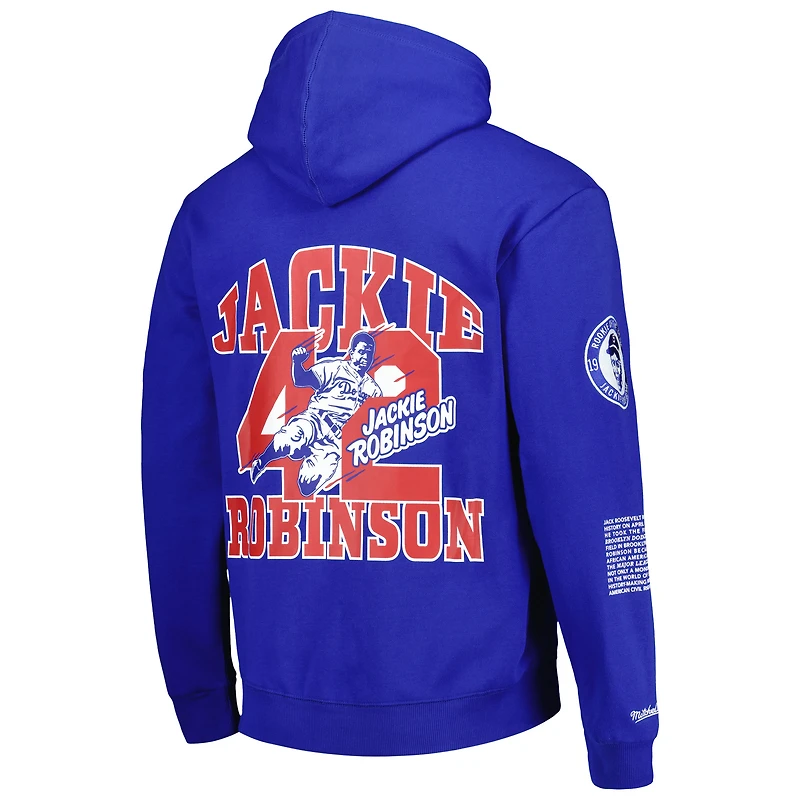 Men's Mitchell & Ness Jackie Robinson Royal Brooklyn Dodgers Cooperstown Collection Legends Fleece Pullover Hoodie