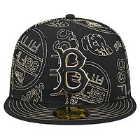 Men's New Era Black Brooklyn Dodgers 59FIFTY Day Allover Fitted Hat