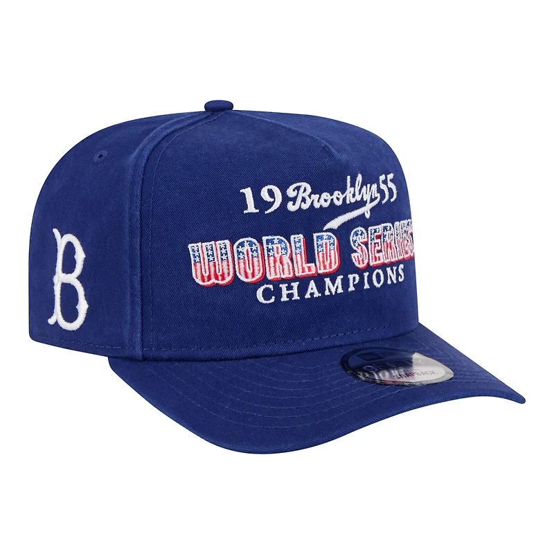 Casquette snapback New Era Royal Brooklyn Dodgers 1955, champions des World Series, modèle rétro 9FIFTY A-Frame pour homme