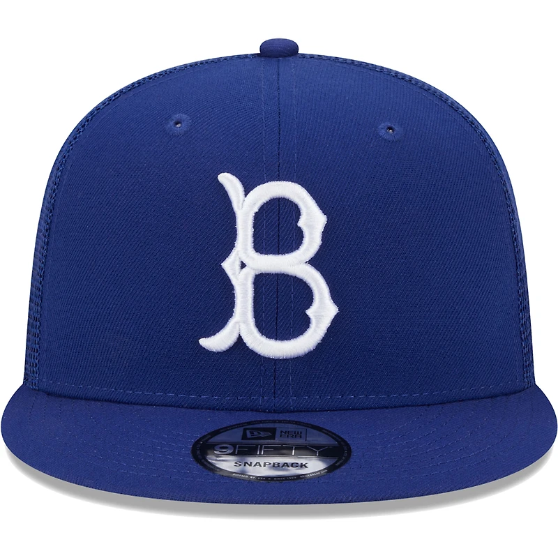 Casquette New Era Royal Brooklyn Dodgers Cooperstown Collection Team Color Trucker 9FIFTY Snapback pour homme