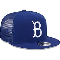 Casquette New Era Royal Brooklyn Dodgers Cooperstown Collection Team Color Trucker 9FIFTY Snapback pour homme