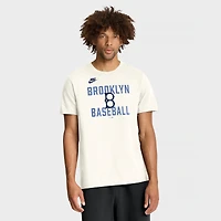 T-shirt Nike crème pour homme Brooklyn Dodgers, collection Cooperstown, inspiré des années 70