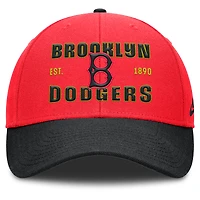 Men's Nike Crimson/Black Brooklyn Dodgers Cooperstown Collection Neon 90s Rise Adjustable Hat