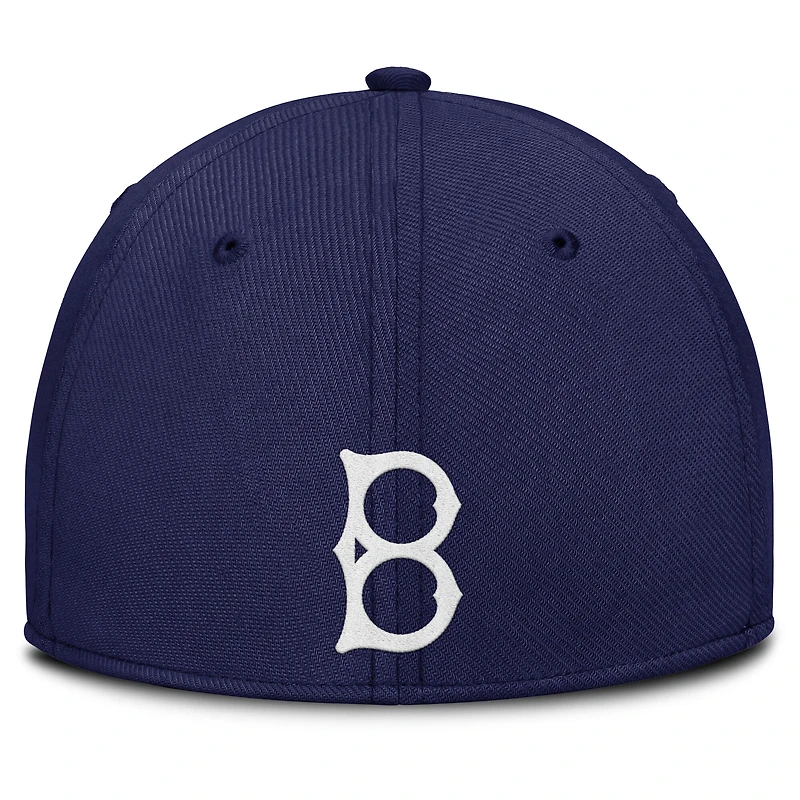 Casquette Nike Performance Flex grise/bleu marine Brooklyn Dodgers Rise Swoosh pour homme
