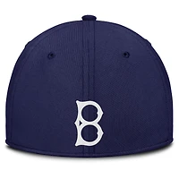 Casquette Nike Performance Flex grise/bleu marine Brooklyn Dodgers Rise Swoosh pour homme
