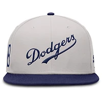 Men's Nike Gray Brooklyn Dodgers Cooperstown Two-Tone Dri-FIT Round Bill True Fitted Hat