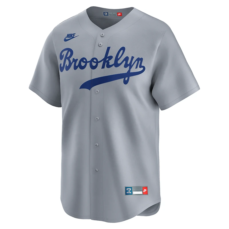 Men's Nike Gray Brooklyn Dodgers Throwback Cooperstown Collection Limited Jersey