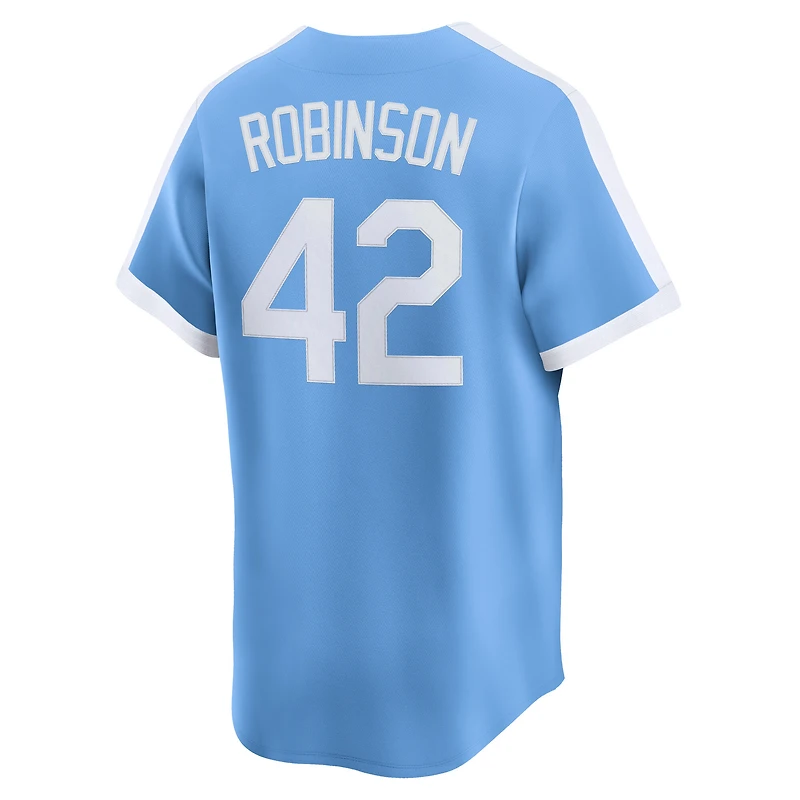 Maillot Nike Jackie Robinson bleu clair Brooklyn Dodgers Collection Cooperstown en édition limitée pour homme