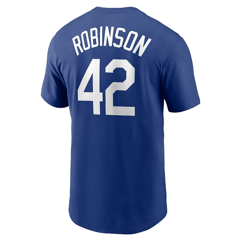 T-shirt Nike Jackie Robinson Royal Brooklyn Dodgers Cooperstown Collection Fuse Name & Number pour homme