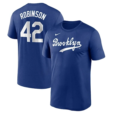 T-shirt Nike Jackie Robinson Royal pour homme, avec nom et numéro légendaires des Brooklyn Dodgers