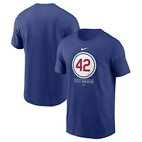 Men's Nike Jackie Robinson Royal Player Plaque T-Shirt
