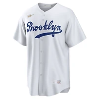 Maillot Nike Jackie Robinson blanc pour homme des Brooklyn Dodgers, collection Cooperstown, Day