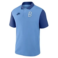 Polo Nike Dri-FIT Victory bleu clair/bleu royal pour homme, collection Cooperstown des Brooklyn Dodgers