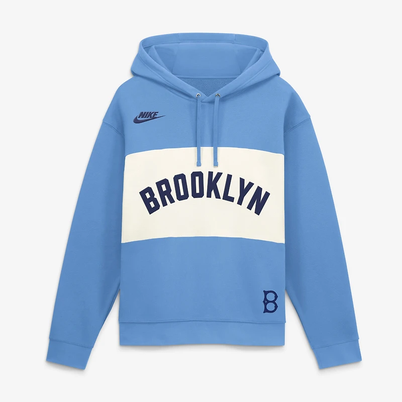 Sweat à capuche Nike bleu clair pour homme, Brooklyn Dodgers, collection Cooperstown Legacy Color-Block