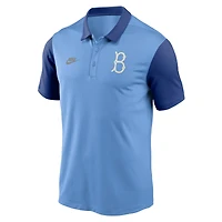 Men's Nike Light Blue Brooklyn Dodgers Franchise Cooperstown Collection Polo