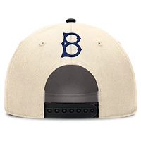 Men's Nike Natural/Black Brooklyn Dodgers Cooperstown Collection Rise Adjustable Hat