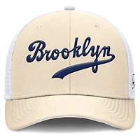 Casquette ajustable Nike Natural Brooklyn Dodgers Cooperstown Collection Dri-FIT Rise Trucker pour homme
