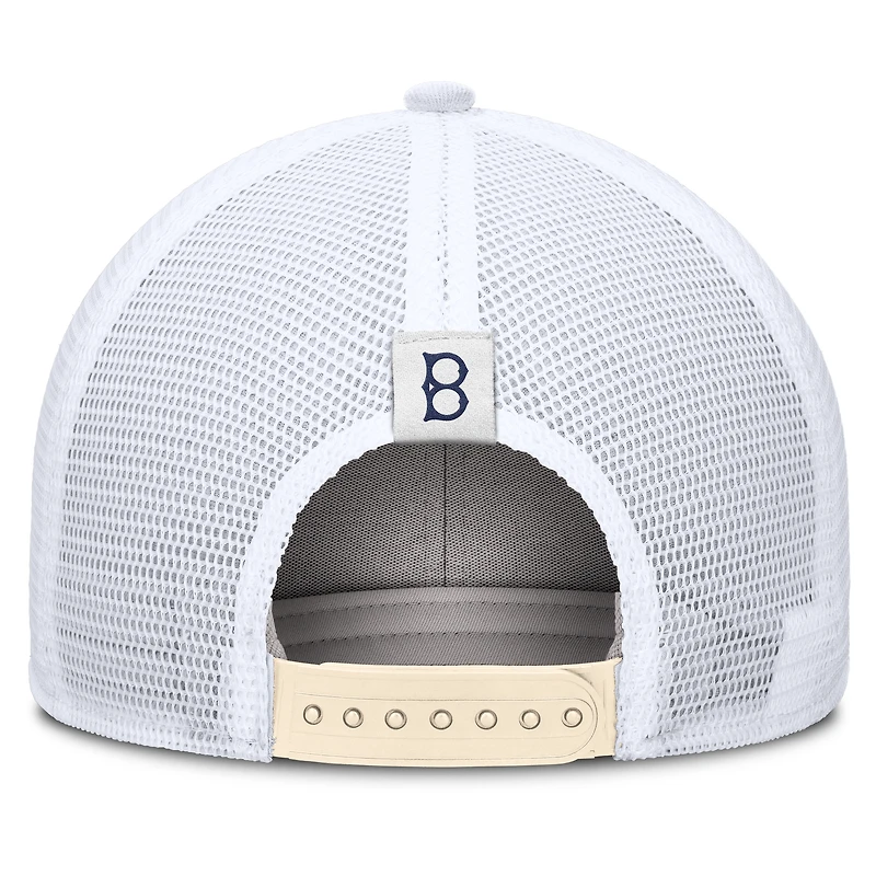 Casquette ajustable Nike Natural Brooklyn Dodgers Cooperstown Collection Dri-FIT Rise Trucker pour homme