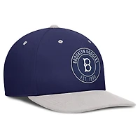 Casquette Nike Pro Dri-FIT Snapback pour homme, bleu marine et argent, Brooklyn Dodgers, collection Cooperstown