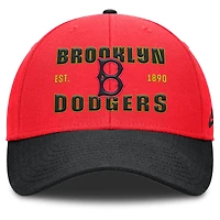 Men's Nike Red/Black Brooklyn Dodgers Cooperstown Collection Rise Neon Performance Adjustable Hat