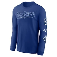 Men's Nike Royal Brooklyn Dodgers Cooperstown Collection Knockout Long Sleeve T-Shirt