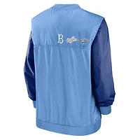 Nike Los Angeles Dodgers Rewind Warmup V-Neck Pullover - Blanc/Bleu clair pour Homme