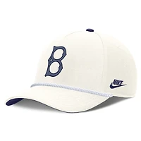 Casquette ajustable Nike blanche Brooklyn Dodgers Cooperstown Collection Rise pour homme