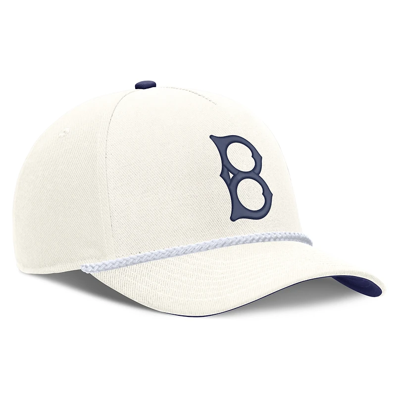 Men's Nike White Brooklyn Dodgers Cooperstown Collection Rise Adjustable Hat