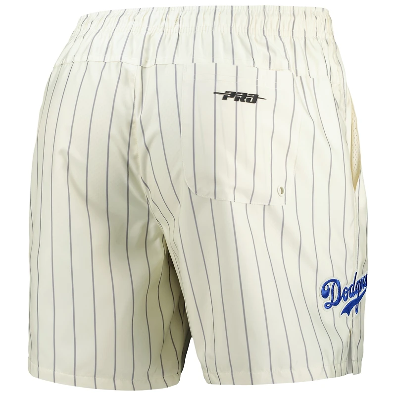 Short tissé classique rétro à fines rayures pour hommes, crème Pro Standard, Brooklyn Dodgers, collection Cooperstown