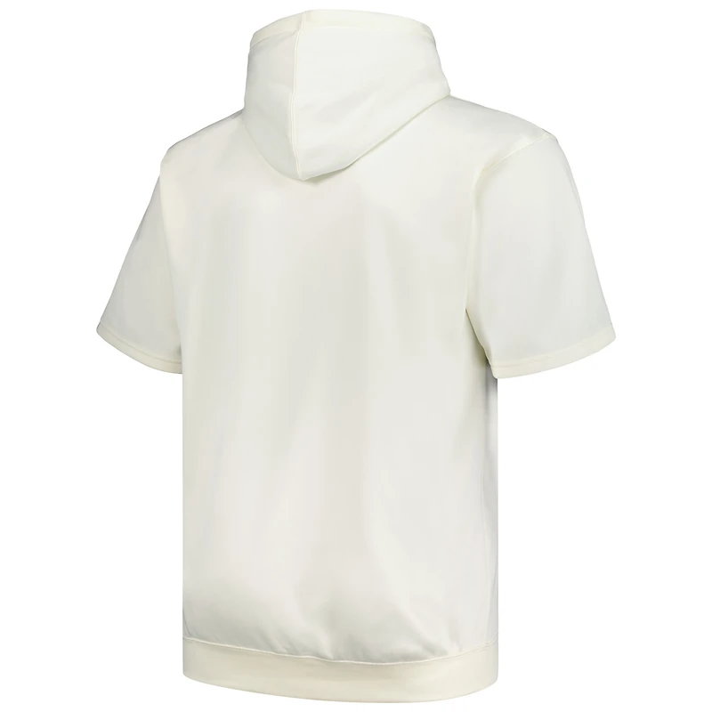 Sweat à capuche contrasté manches courtes pour homme Profile Oatmeal Brooklyn Dodgers Big & Tall Cooperstown Collection