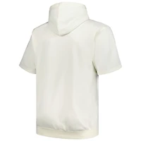 Sweat à capuche contrasté manches courtes pour homme Profile Oatmeal Brooklyn Dodgers Big & Tall Cooperstown Collection