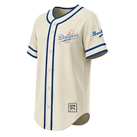 Men's Stitches Natural Los Angeles Dodgers Throwback Fashion Jersey