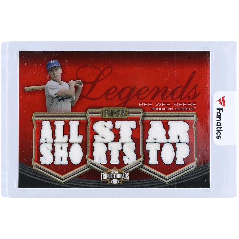 V106832 BrkDdg Pee Wee Reese Brooklyn Dodgers 2010 Topps Triple Threads Multi Relic Rouge #TTRL-22 #19/36 Carte Pee Wee Reese UNS TPP CARTES À COLLECTIONNER 45846 COLTRC CG01BB0918 #74