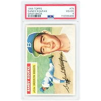 Carte Sandy Koufax Brooklyn Dodgers 1956 Topps Grey Back n° 79 authentifiée par PSA (4 cartes)