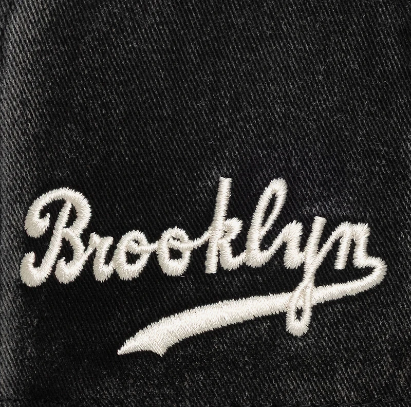 Unisex Mitchell & Ness Cream/Black Brooklyn Dodgers Snow Block Pro Crown Adjustable Hat