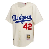 Youth Mitchell & Ness Jackie Robinson Cream Brooklyn Dodgers 1955 Authentic Jersey
