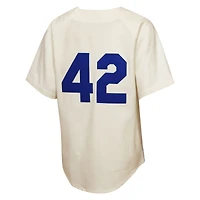 Youth Mitchell & Ness Jackie Robinson Cream Brooklyn Dodgers 1955 Authentic Jersey