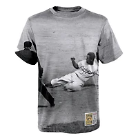 Mitchell & Ness Jackie Robinson Blanc Brooklyn Dodgers T-shirt de joueur sublimé pour jeune