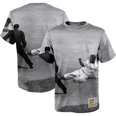 Mitchell & Ness Jackie Robinson Blanc Brooklyn Dodgers T-shirt de joueur sublimé pour jeune